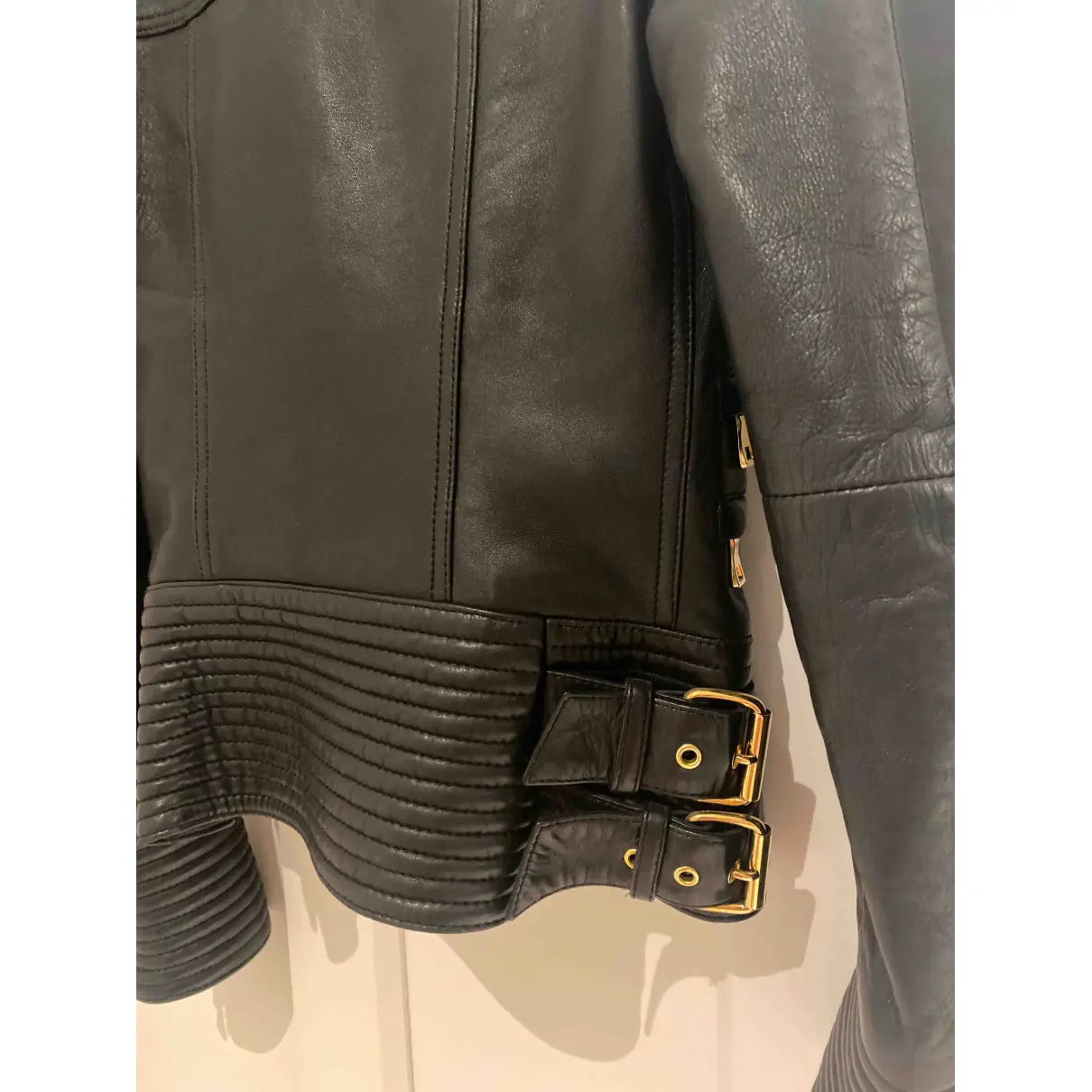 Leather biker jacket Balmain