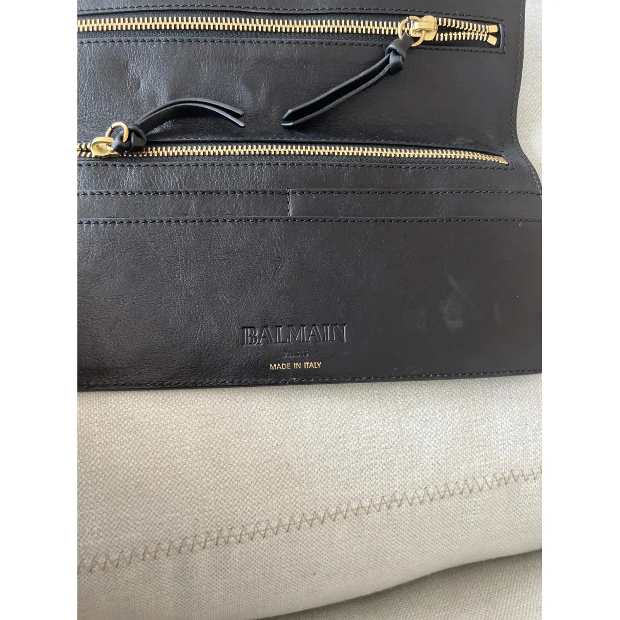 Buy Balmain Leather clutch bag online