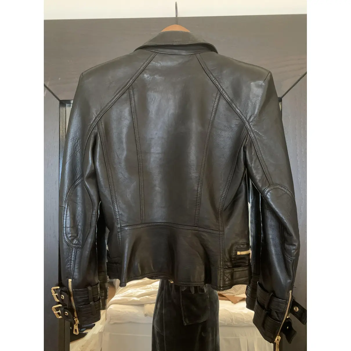 Buy Balmain For H&M Leather jacket online