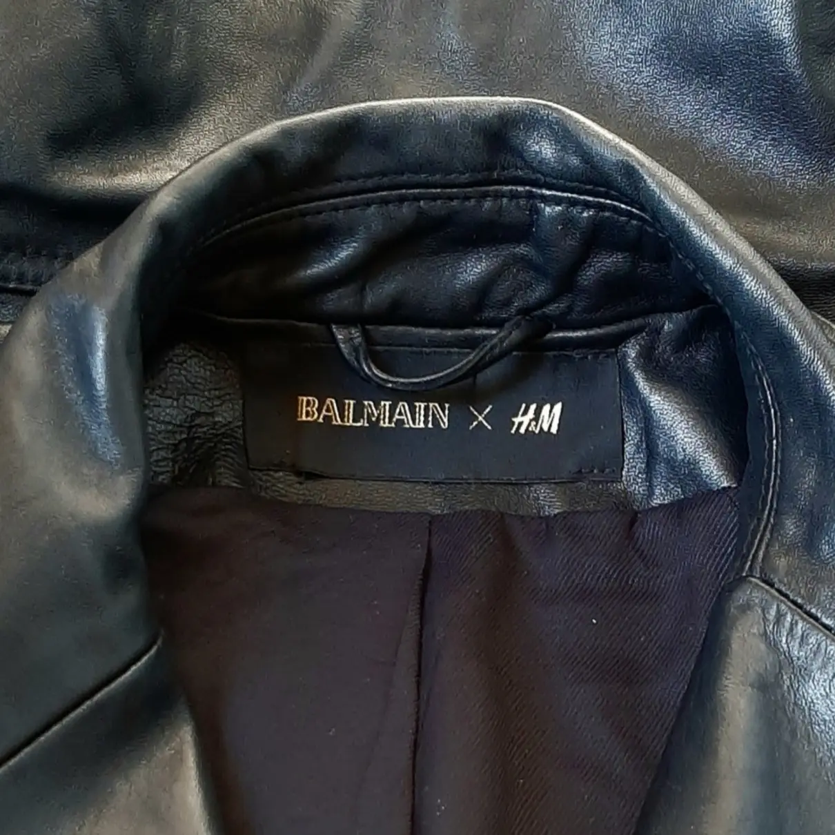 Leather jacket Balmain For H&M