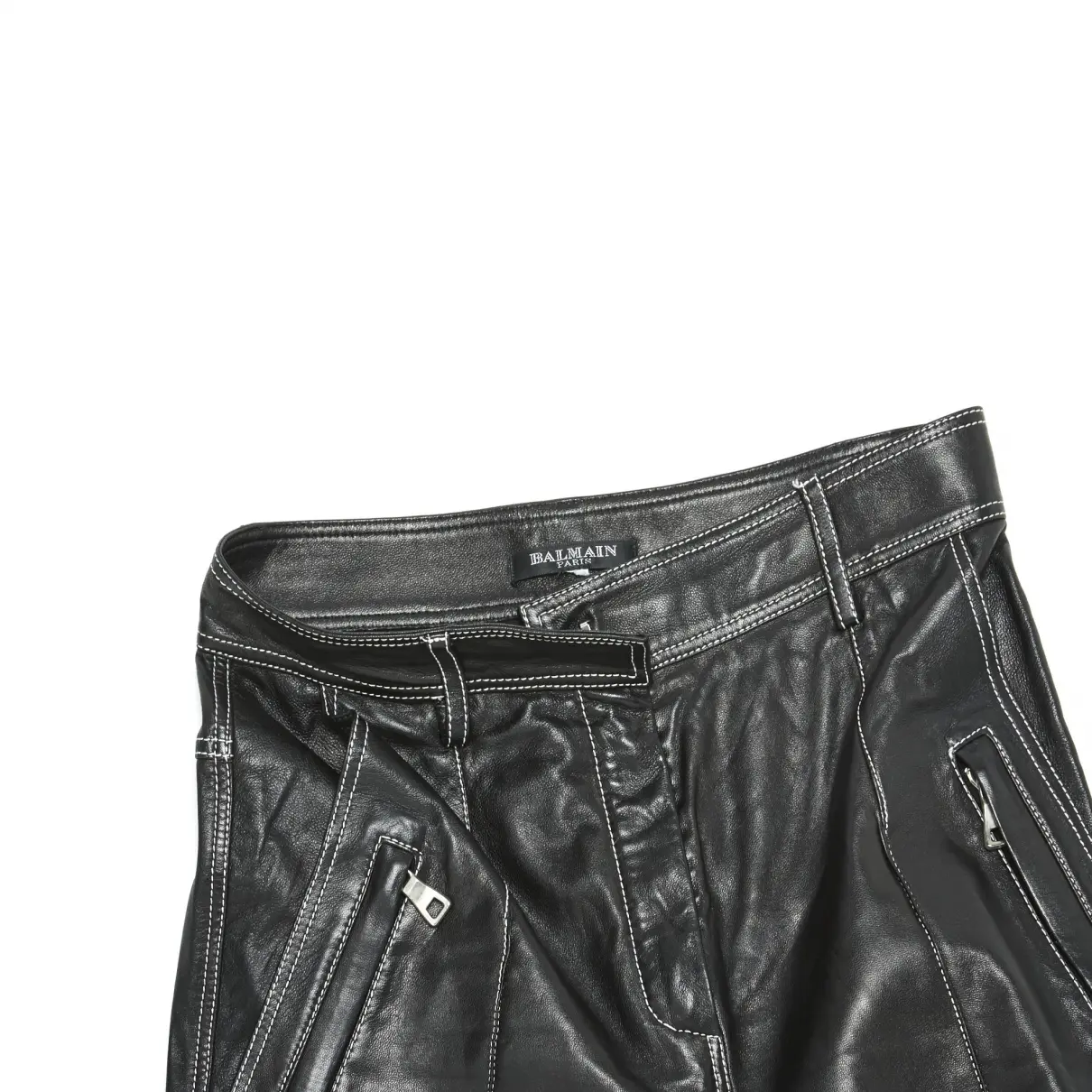 Buy Balmain Leather mini short online