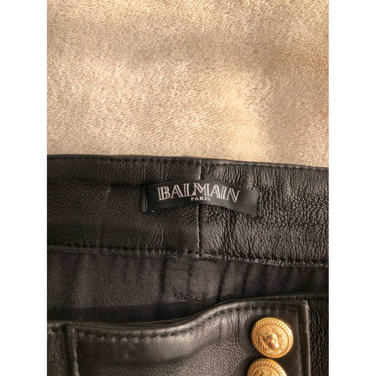 Buy Balmain Leather trousers online