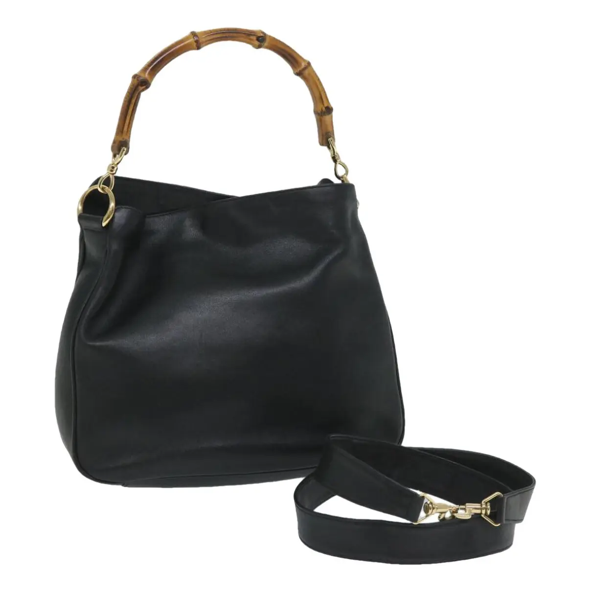 Bamboo Top Handle leather handbag