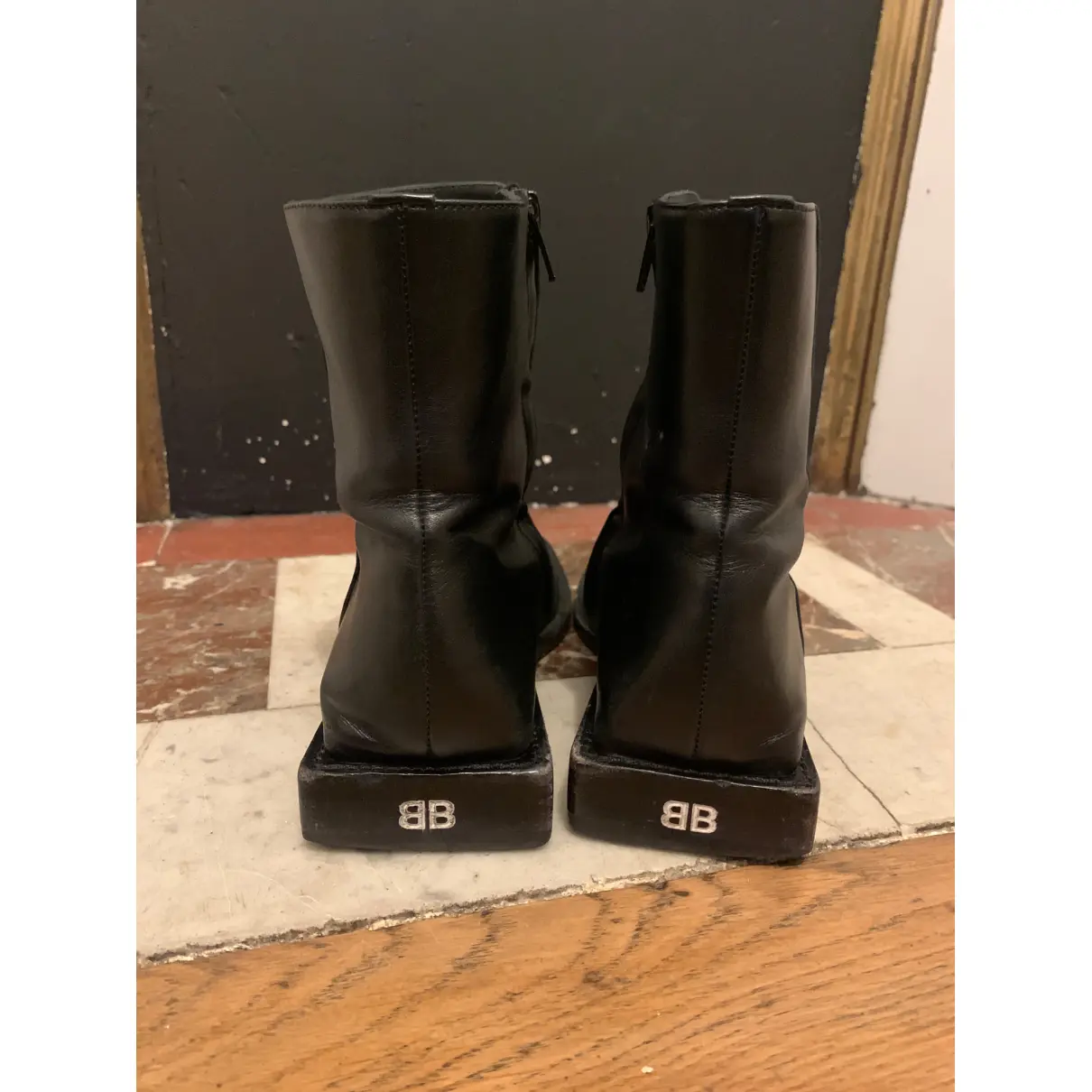 BB leather boots Balenciaga