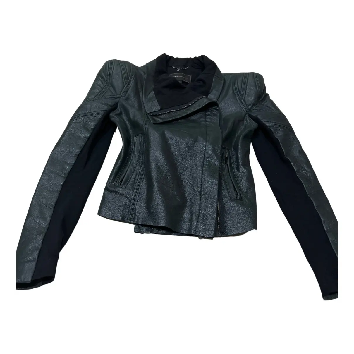 Leather biker jacket Bcbg Max Azria