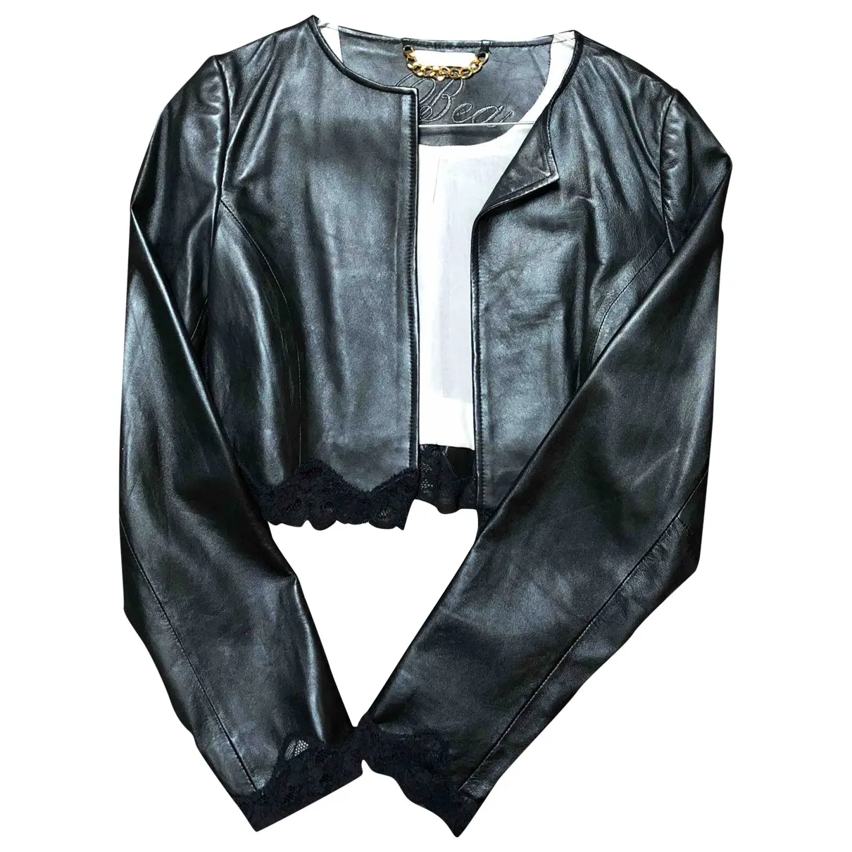 Leather short vest Beayukmui