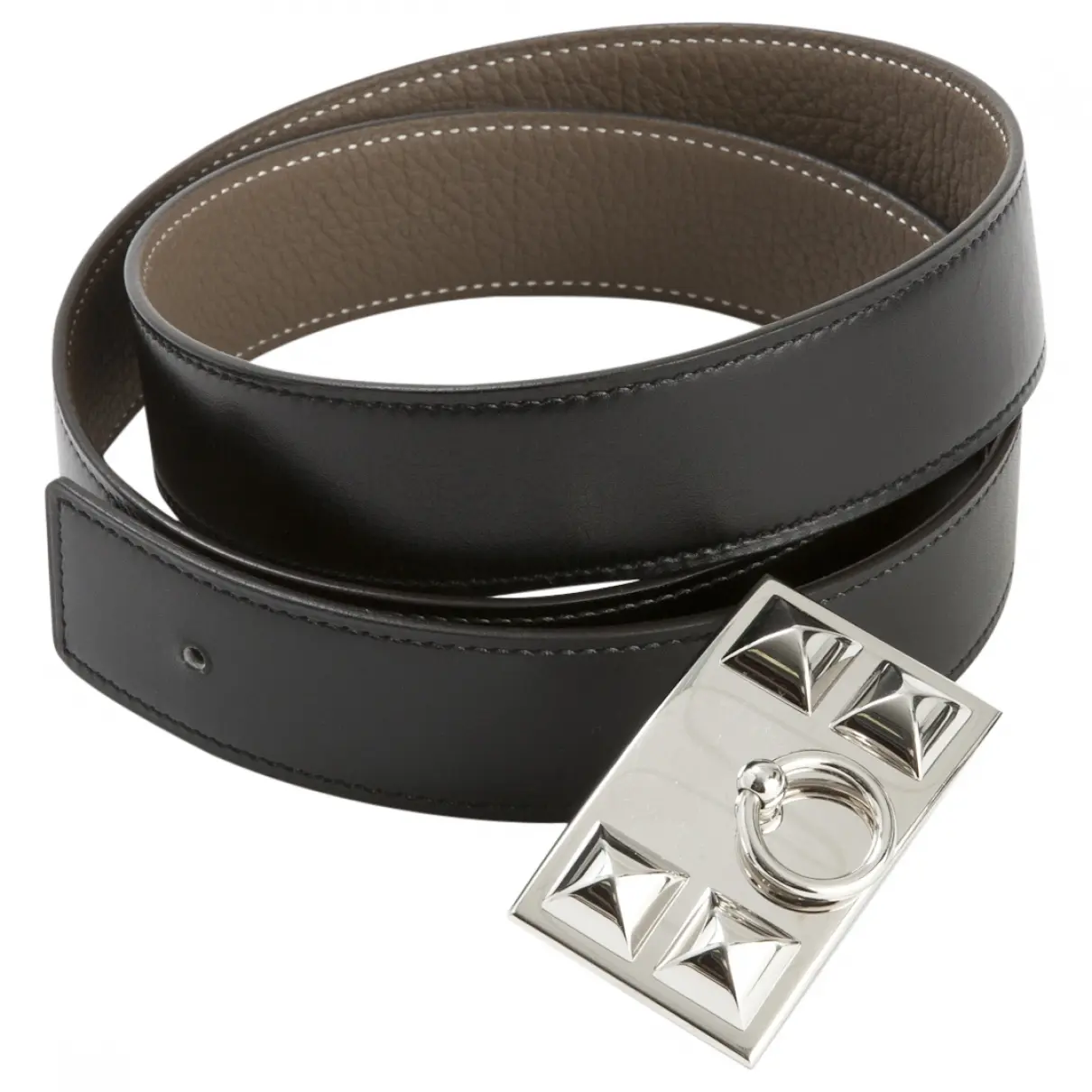 Black Leather Belt Hermès