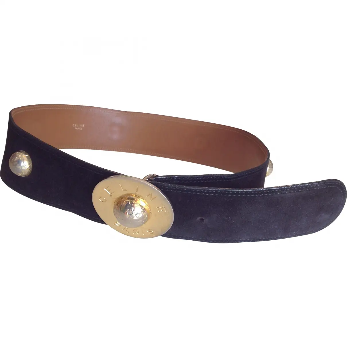 Black Leather Belt Celine - Vintage