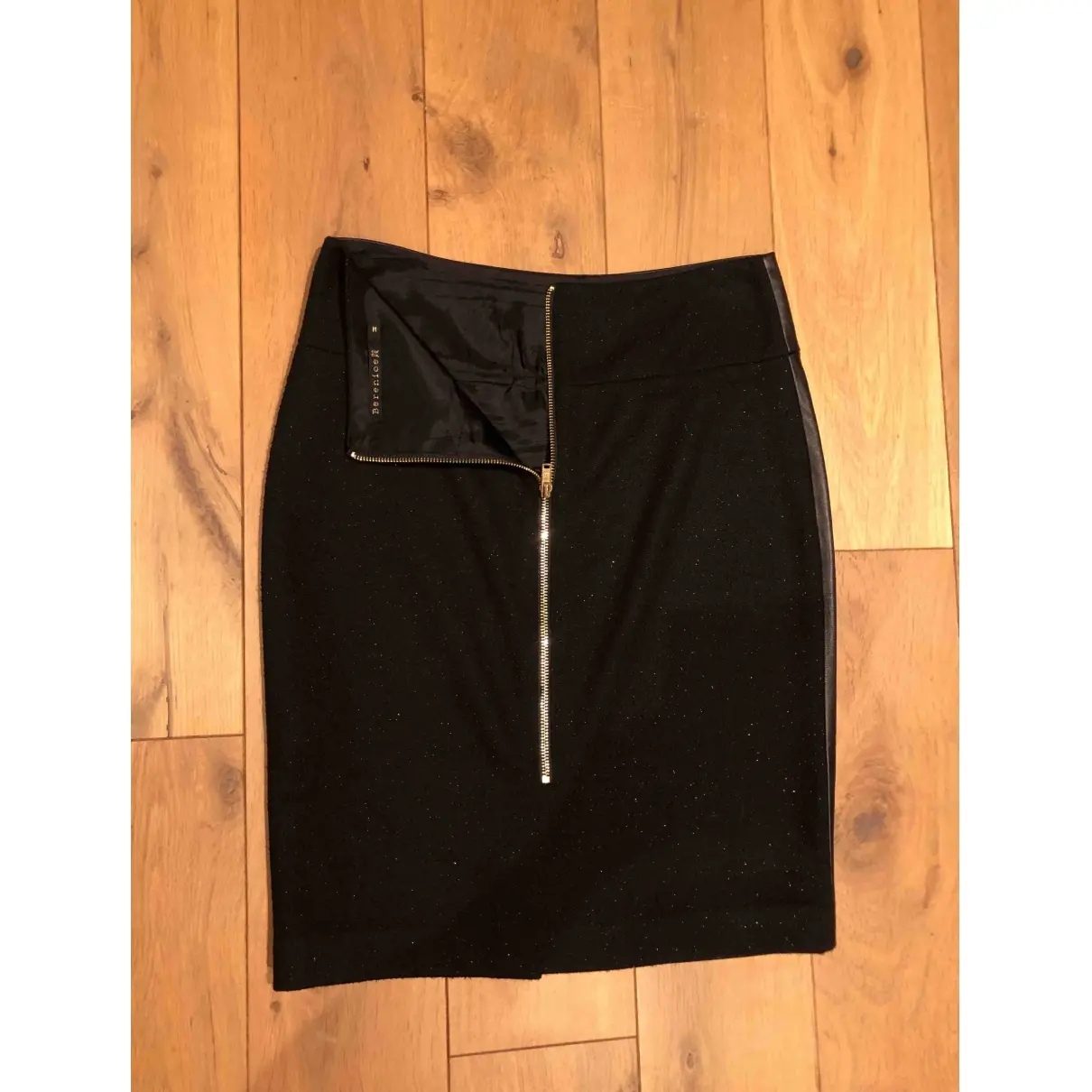 Leather mid-length skirt Berenice