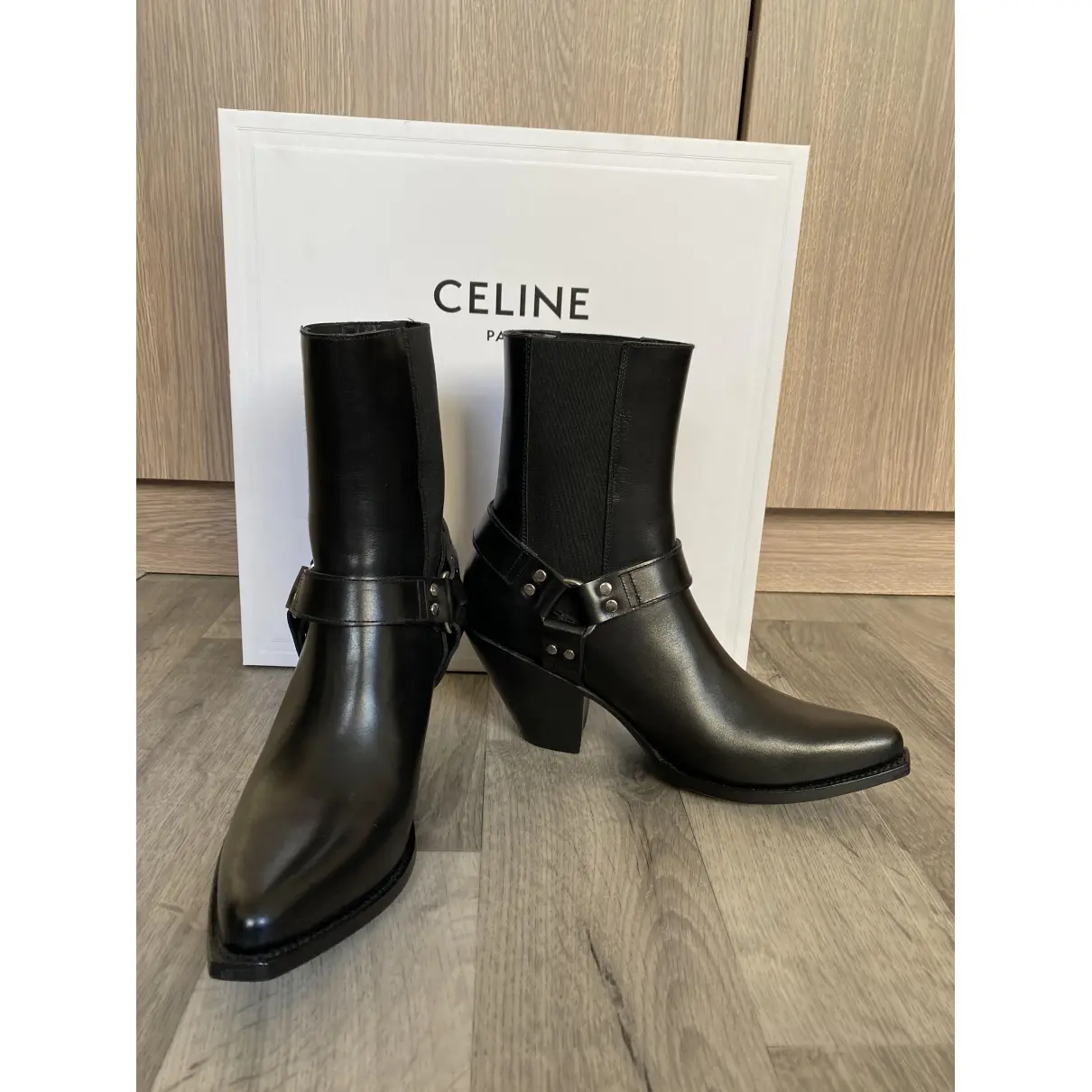 Buy Celine Berlin leather biker boots online