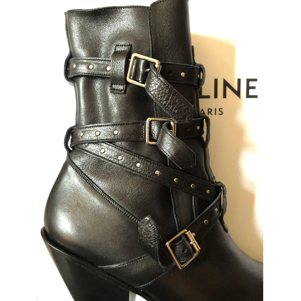 Berlin leather western boots Celine