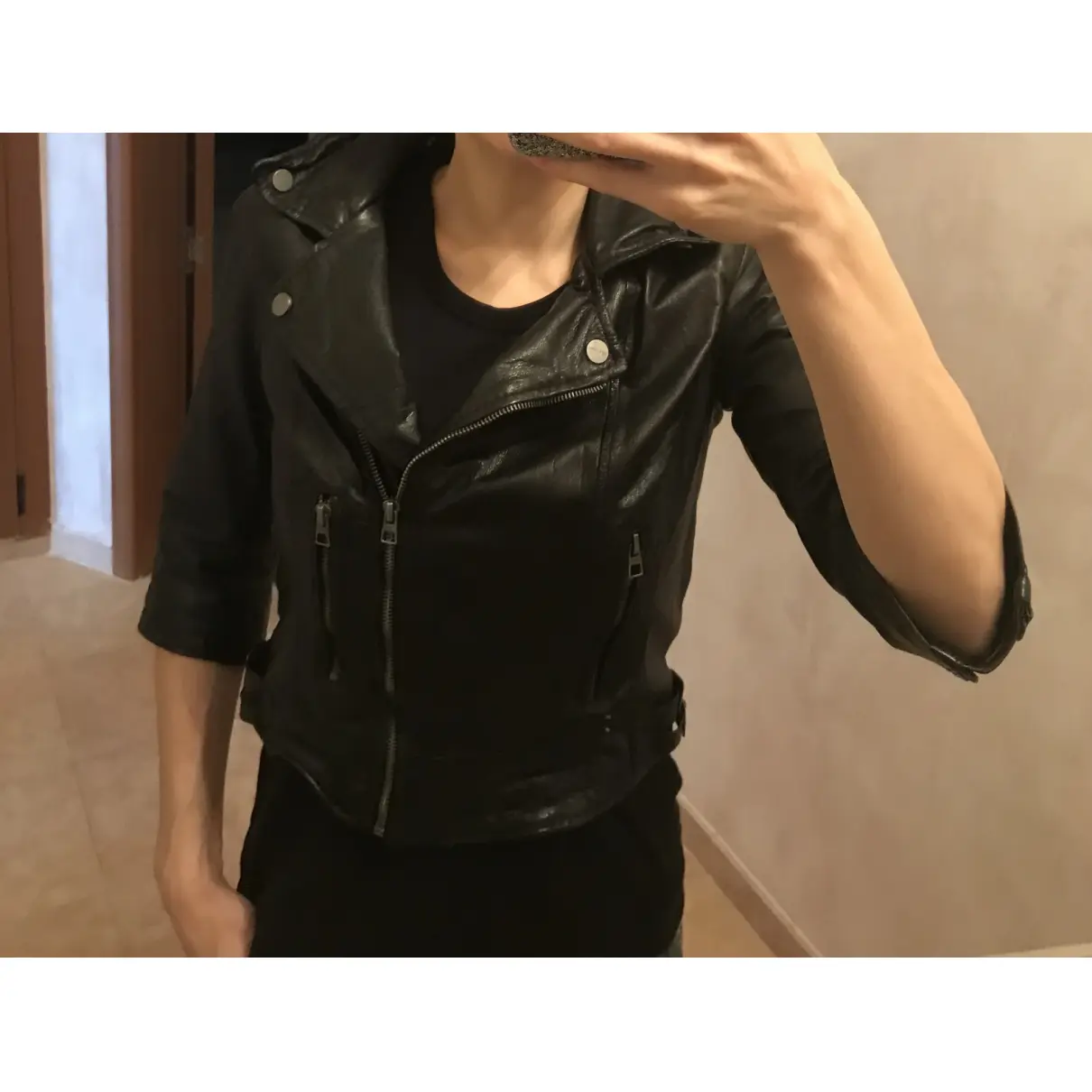 Leather jacket BERSHKA