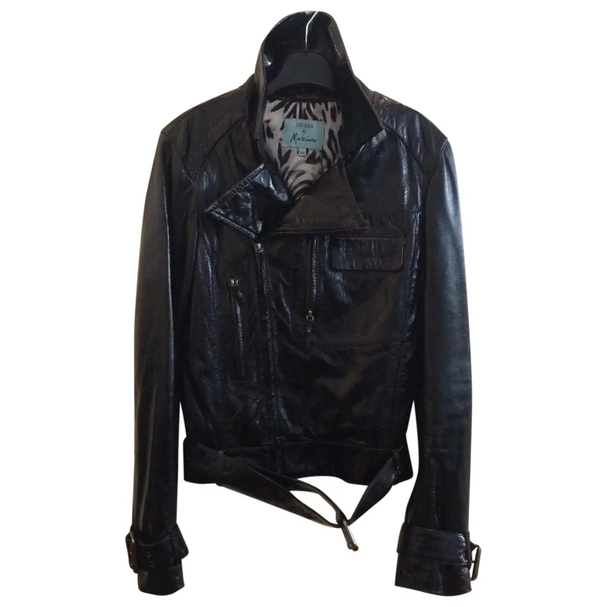 Black Leather Biker jacket GUESS