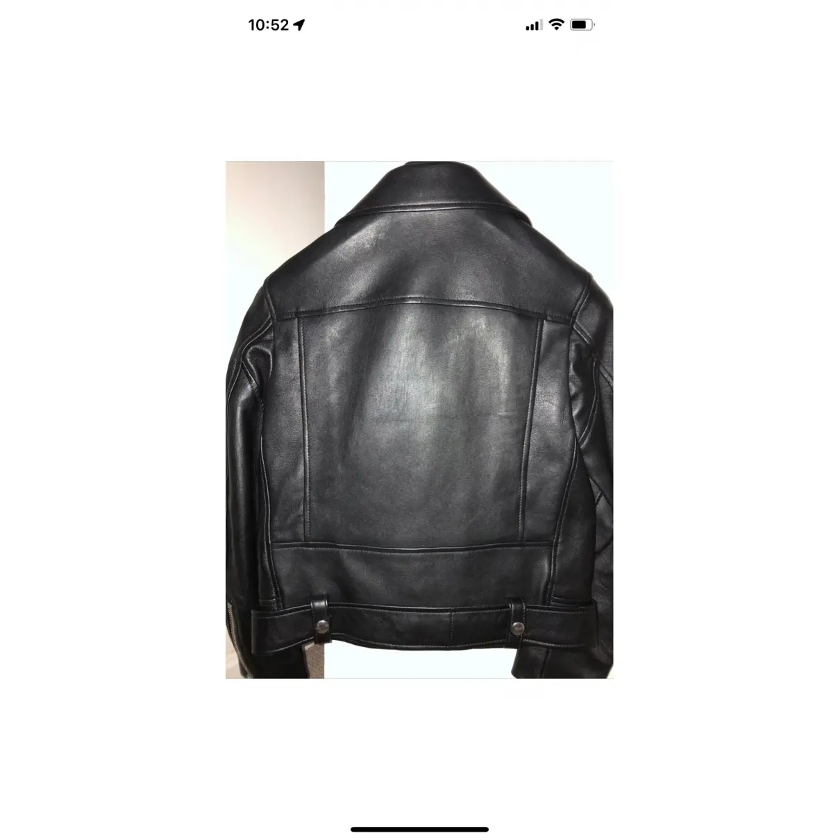 Buy Acne Studios Blå Konst leather biker jacket online