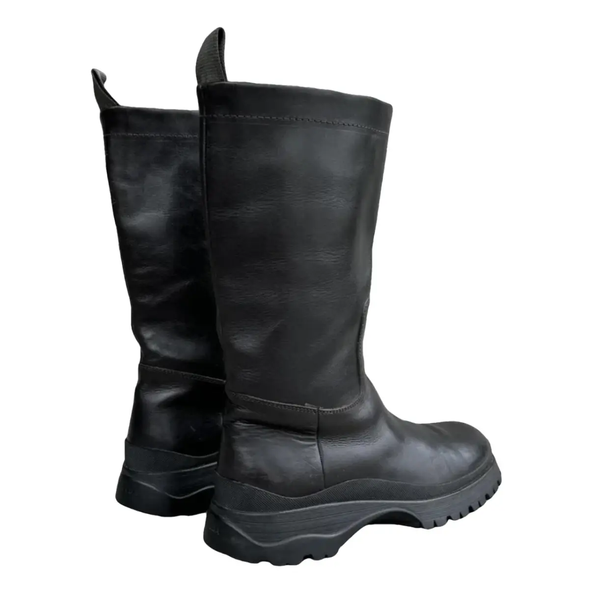 Block Combat leather biker boots