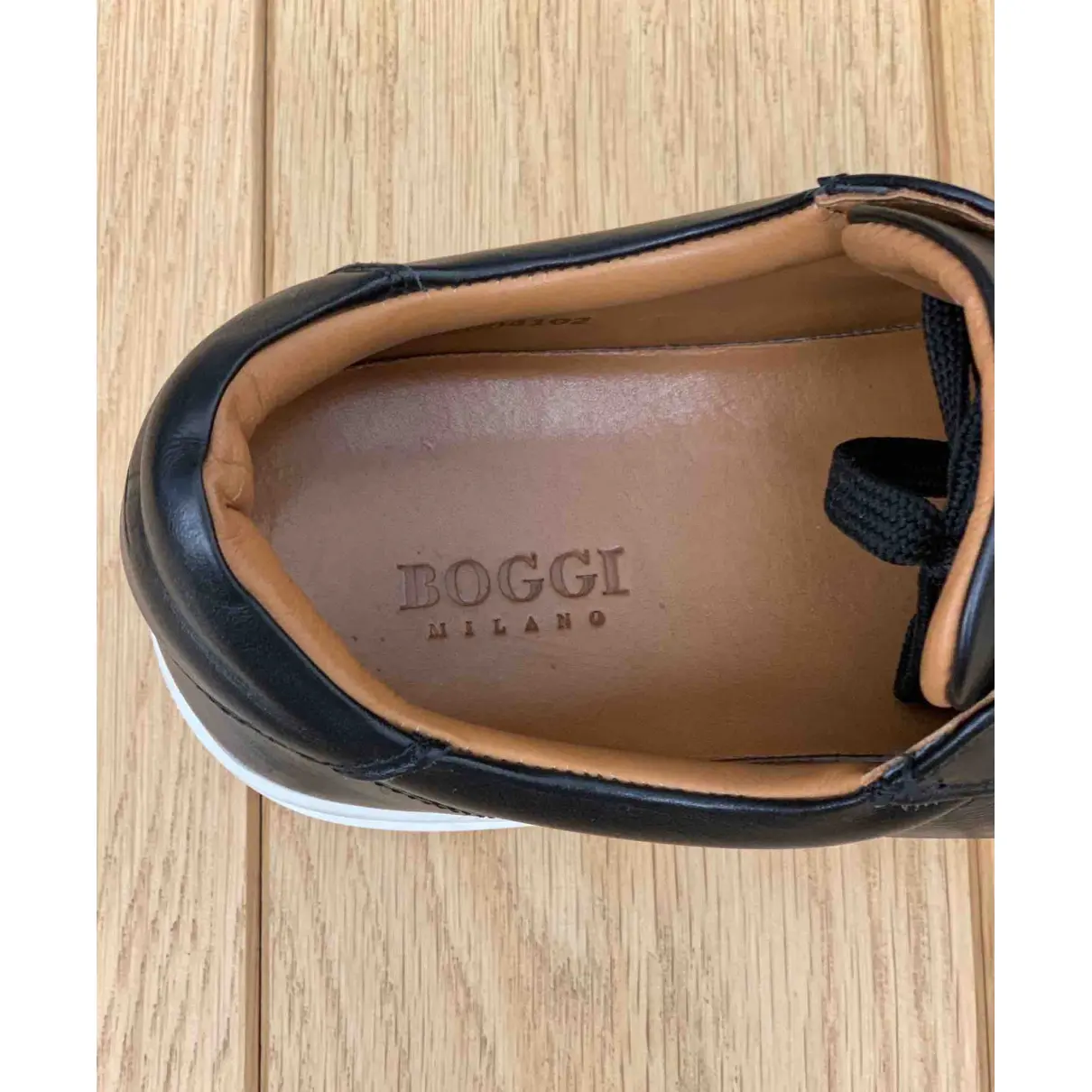 Leather low trainers Boggi