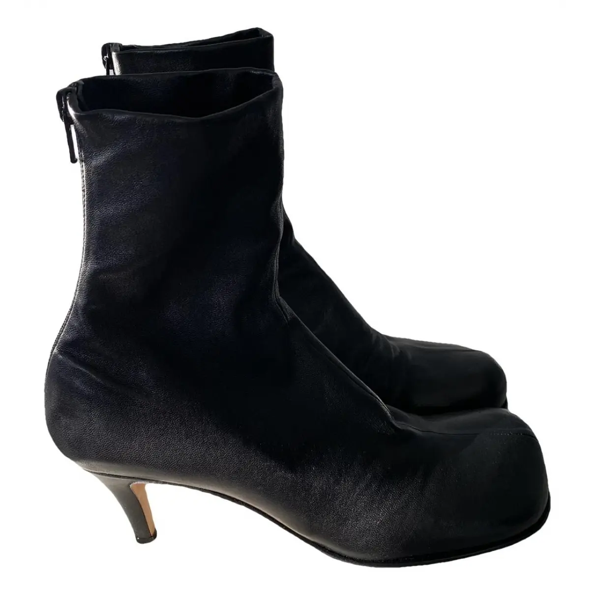 Bold leather ankle boots
