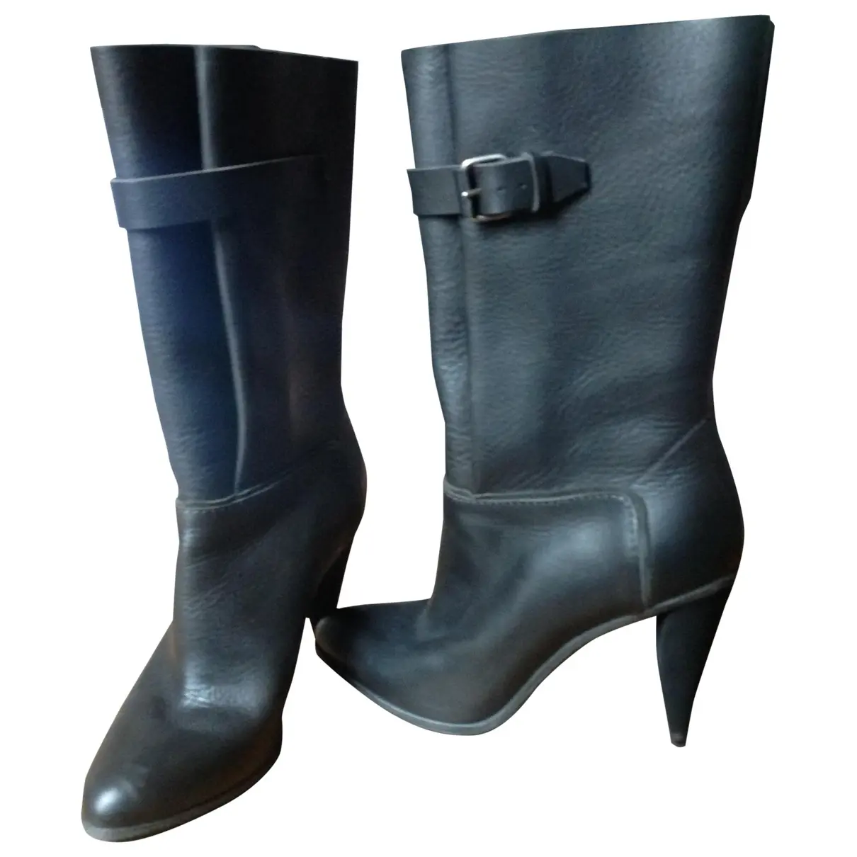 Black Leather Boots Balenciaga