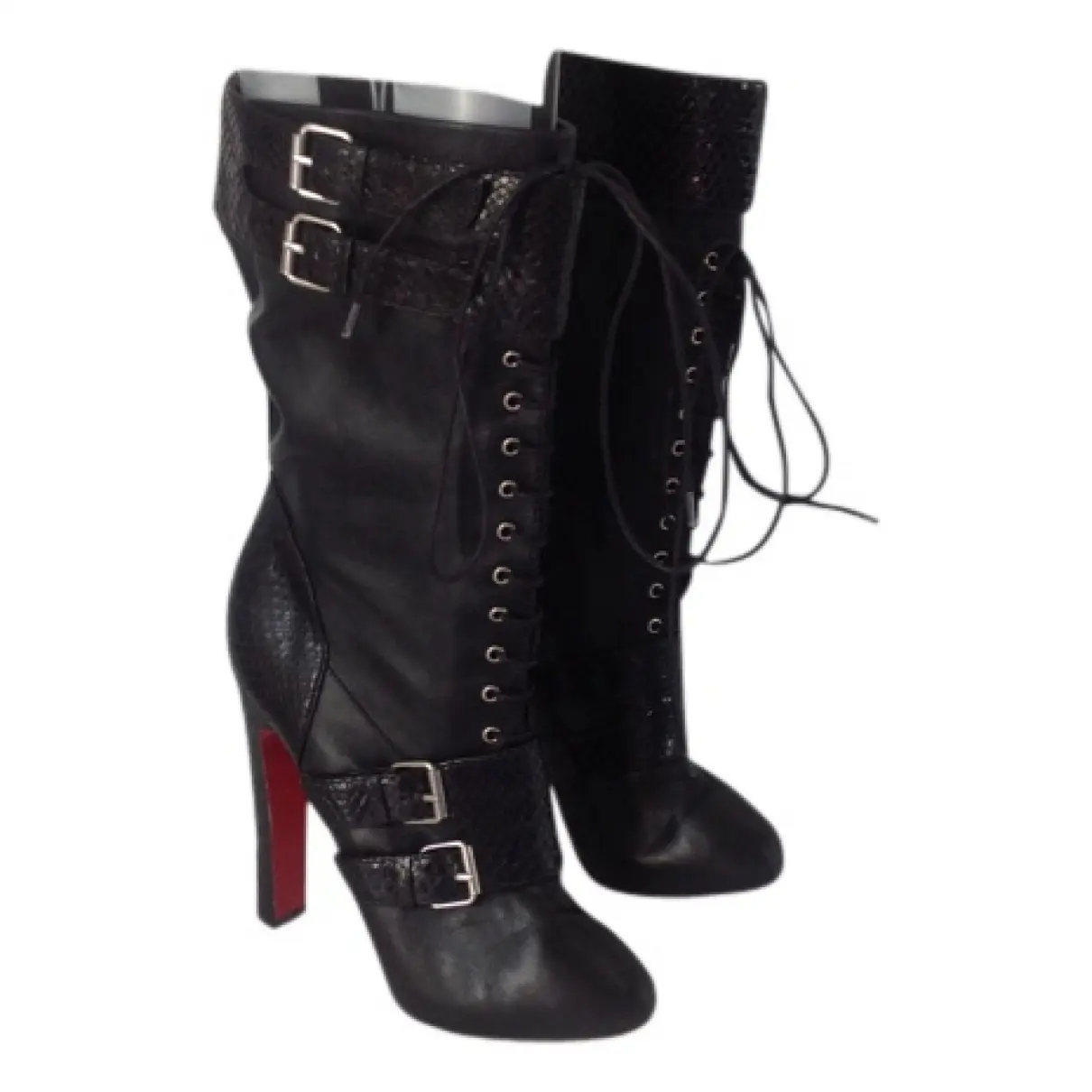 Black Leather Boots Christian Louboutin