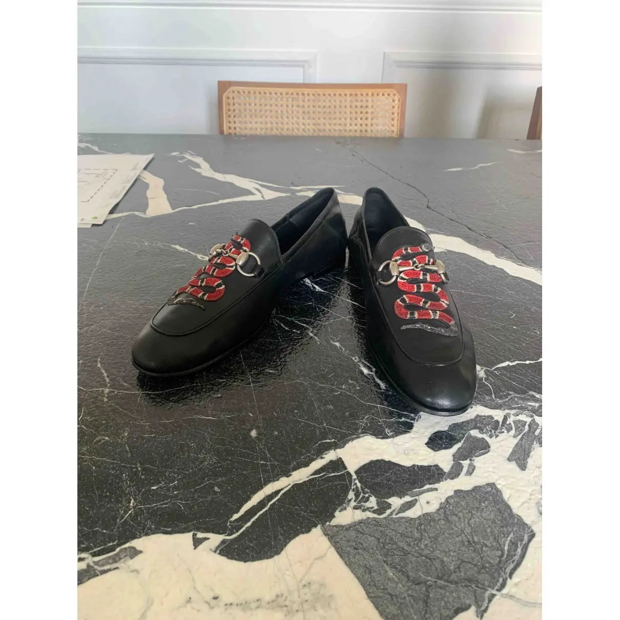 Gucci Brixton leather flats for sale