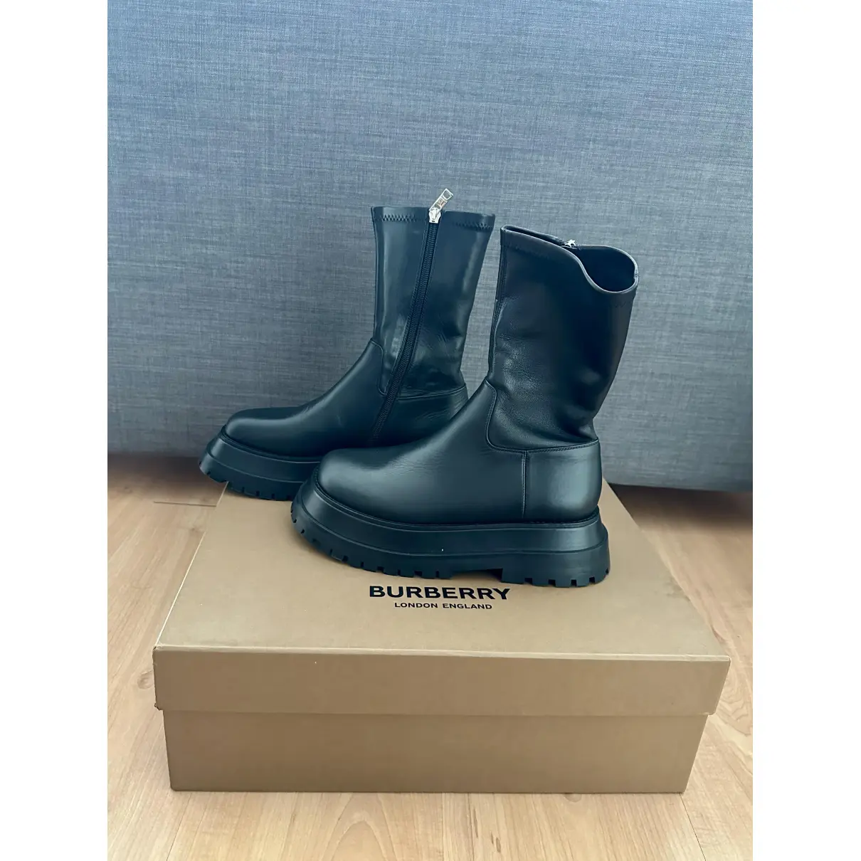 Leather boots Burberry