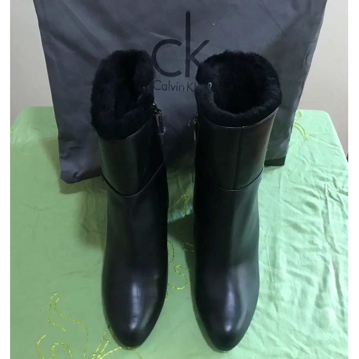 Leather ankle boots Calvin Klein