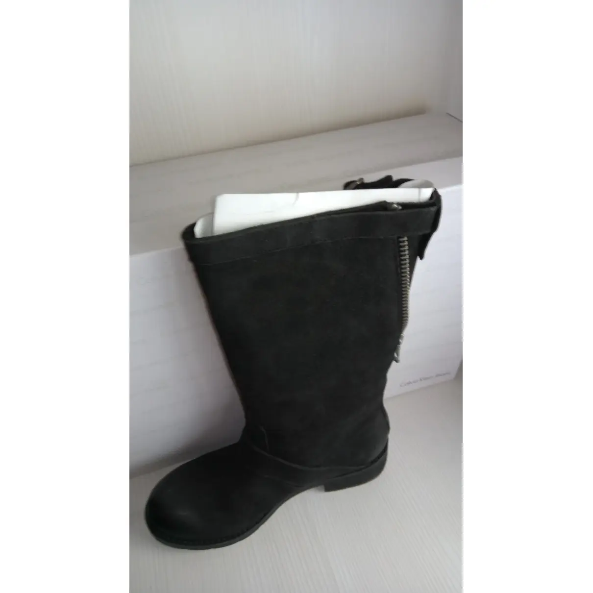 Calvin Klein Leather riding boots for sale