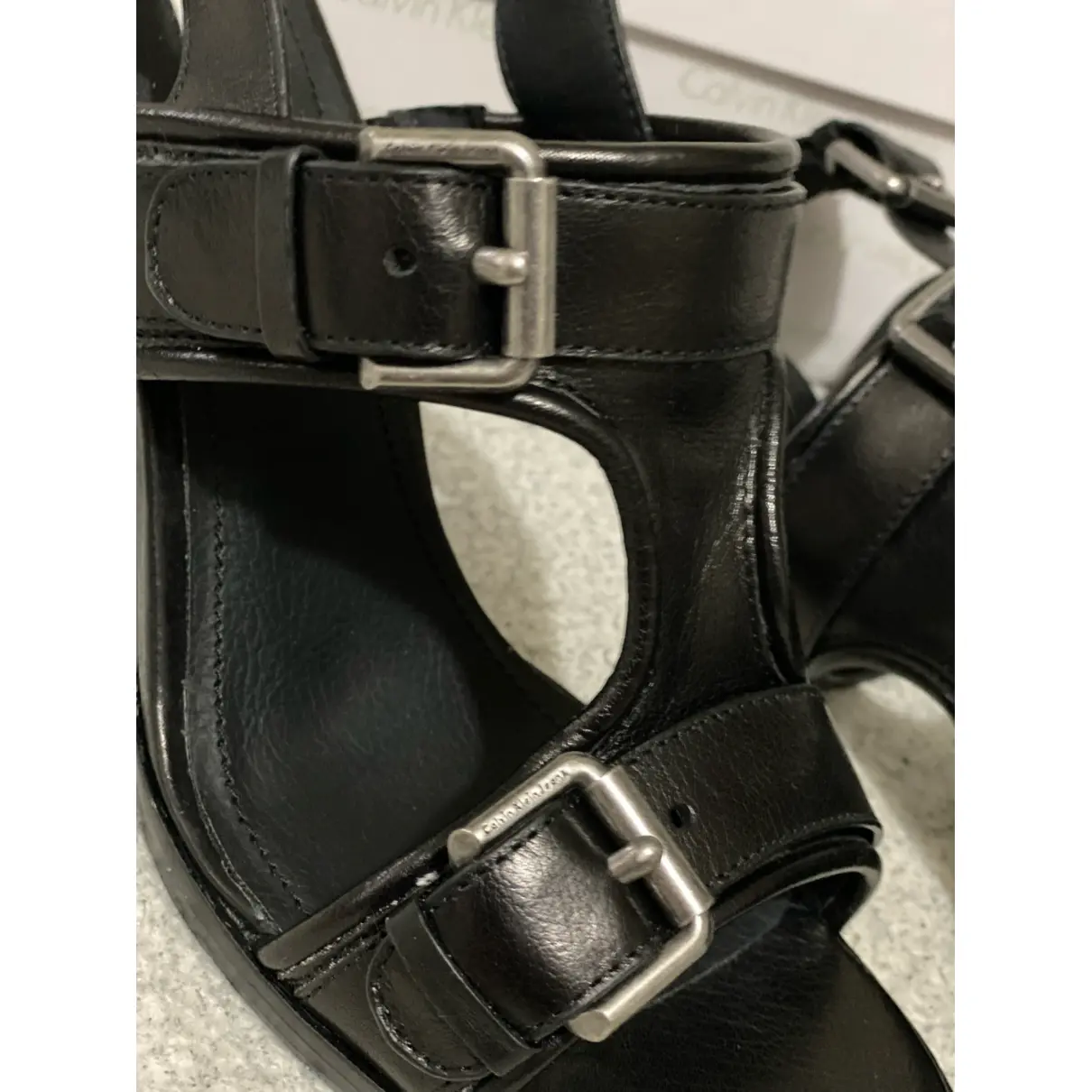 Leather sandals Calvin Klein