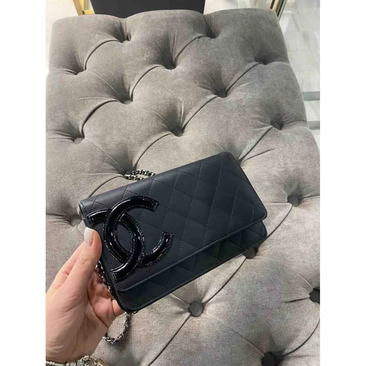 Cambon leather clutch bag Chanel
