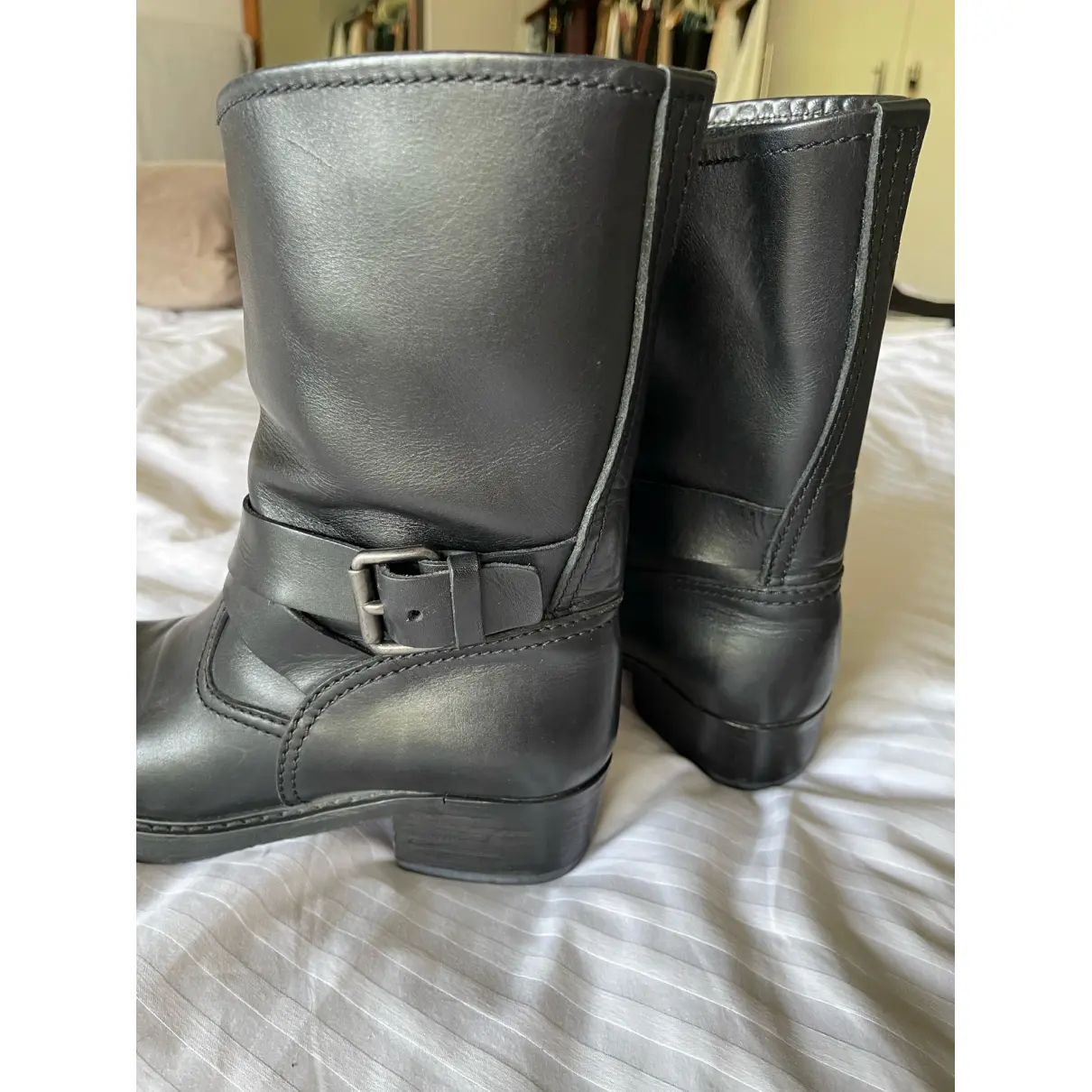 Leather biker boots Carshoe