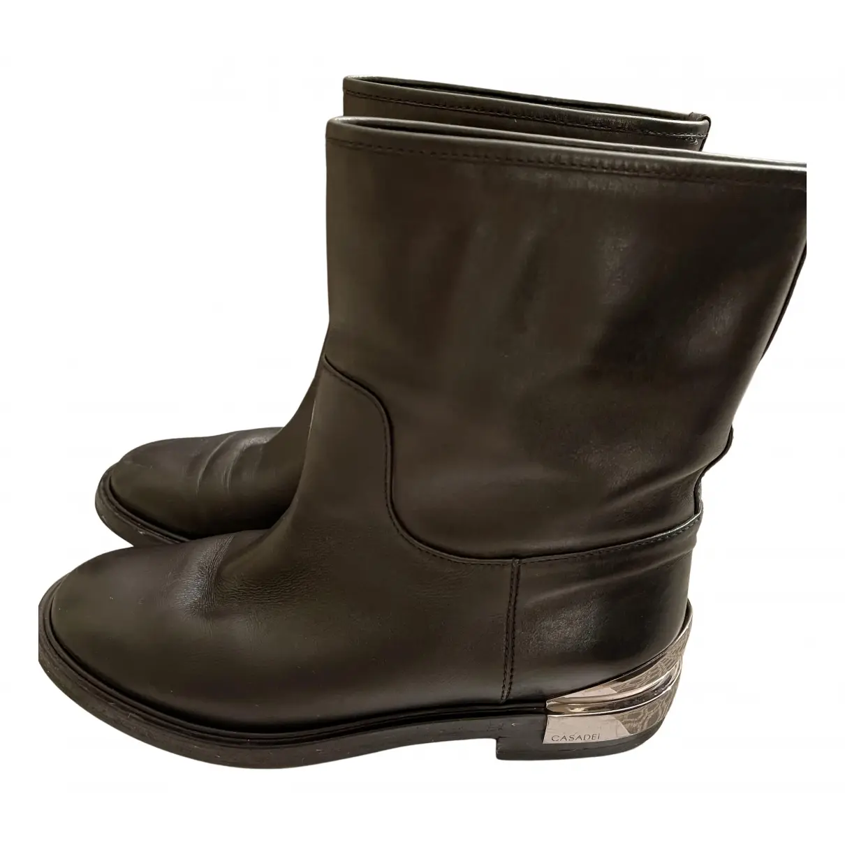 Leather buckled boots Casadei