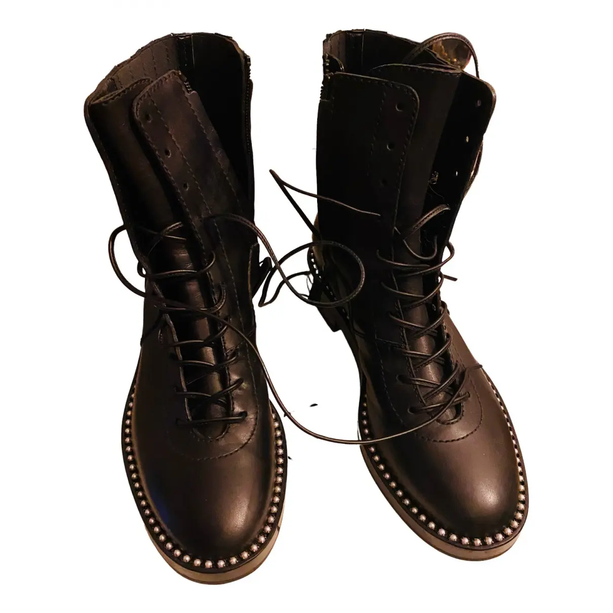 Leather biker boots Casadei