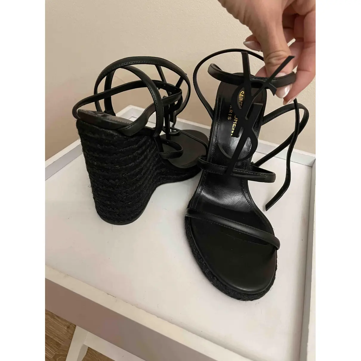 Cassandra leather sandal Saint Laurent