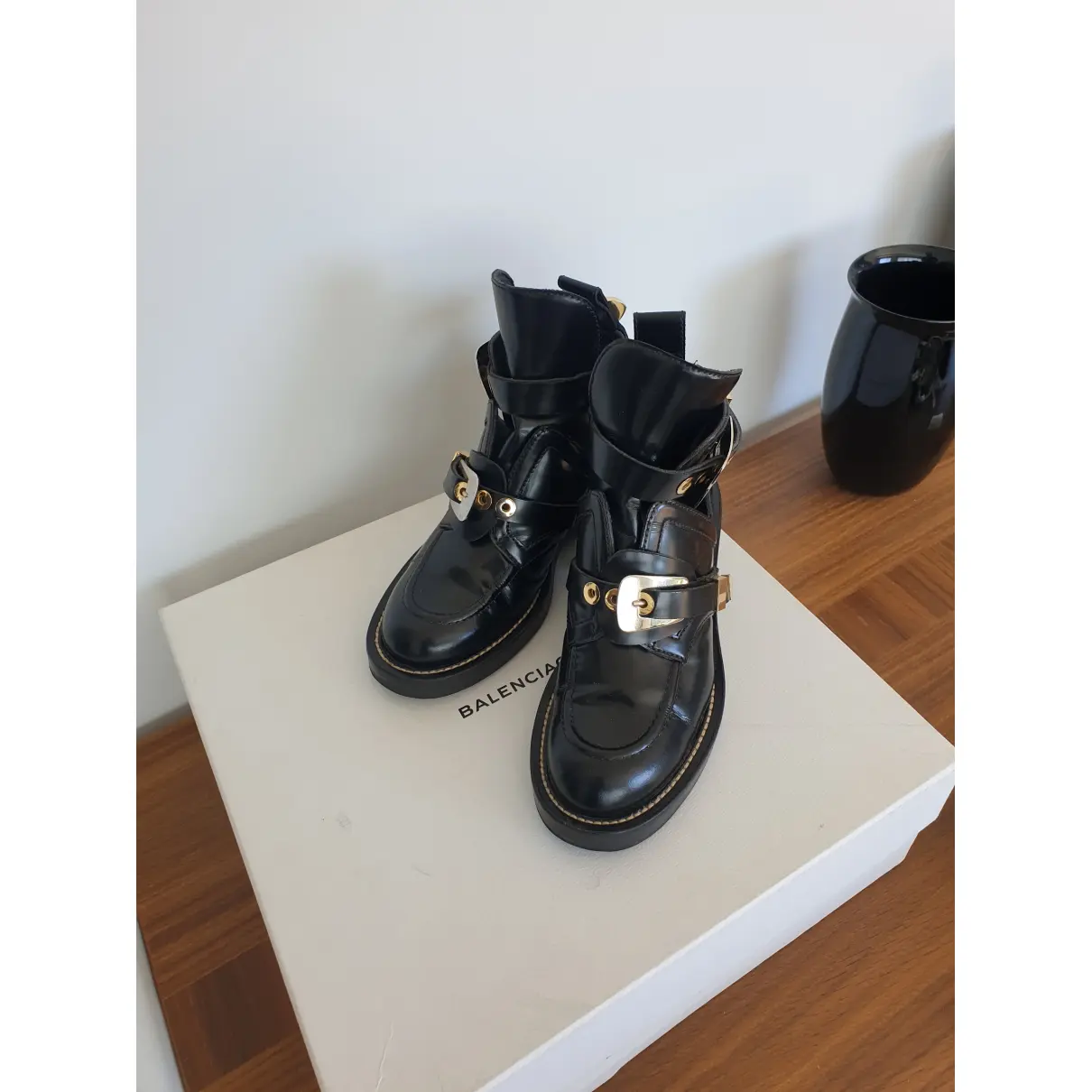 Buy Balenciaga Ceinture leather buckled boots online