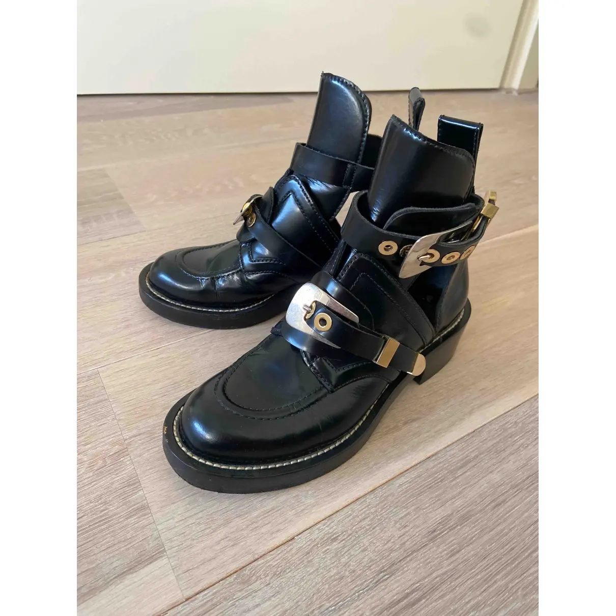 Balenciaga Ceinture leather buckled boots for sale