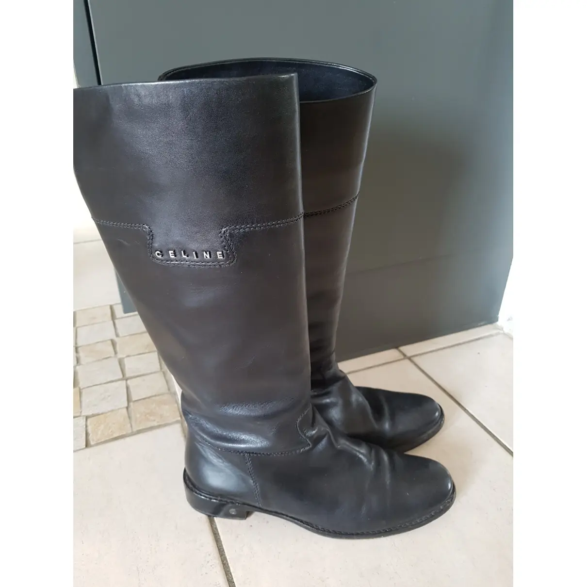 Celine Leather riding boots for sale - Vintage