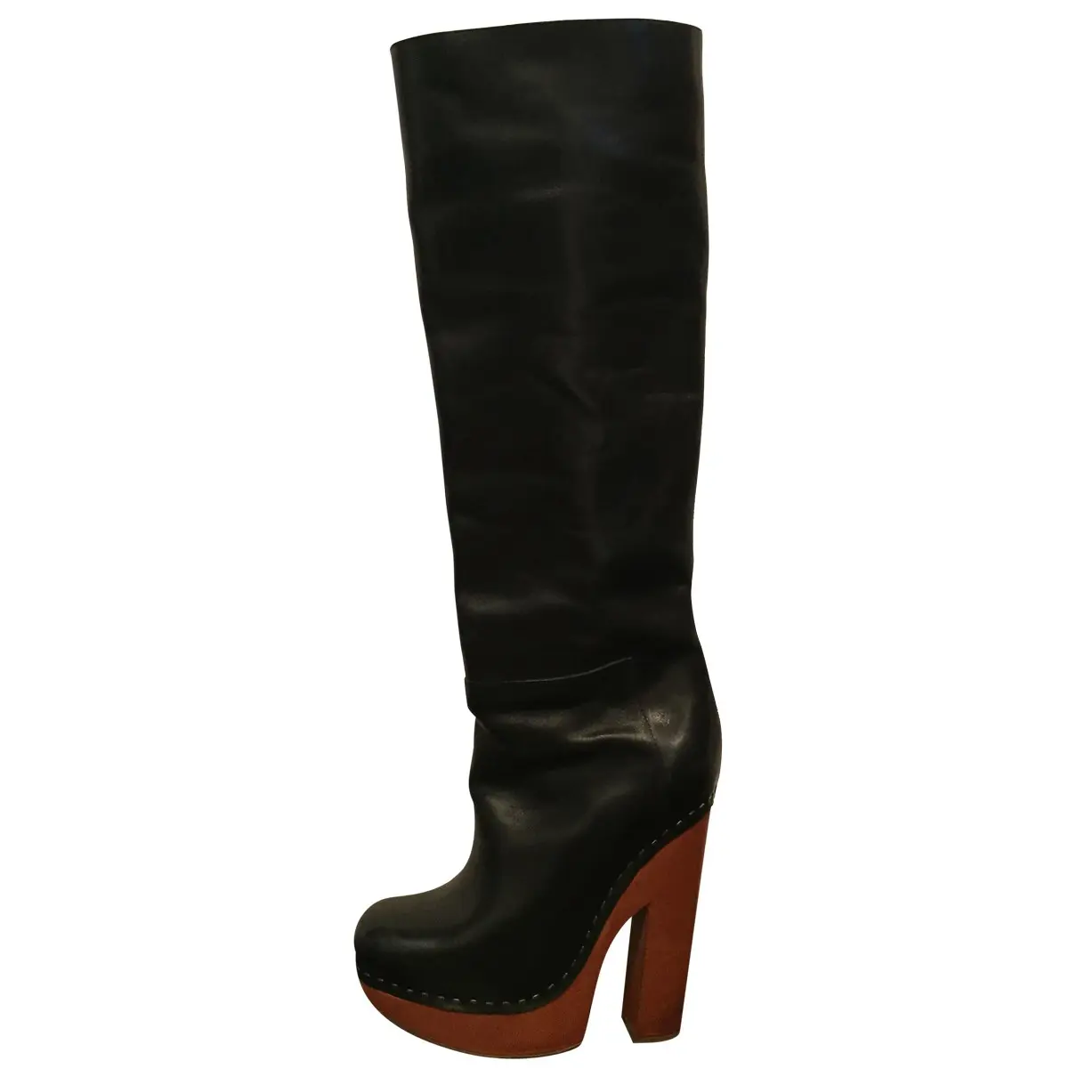 Black Leather Heels Celine