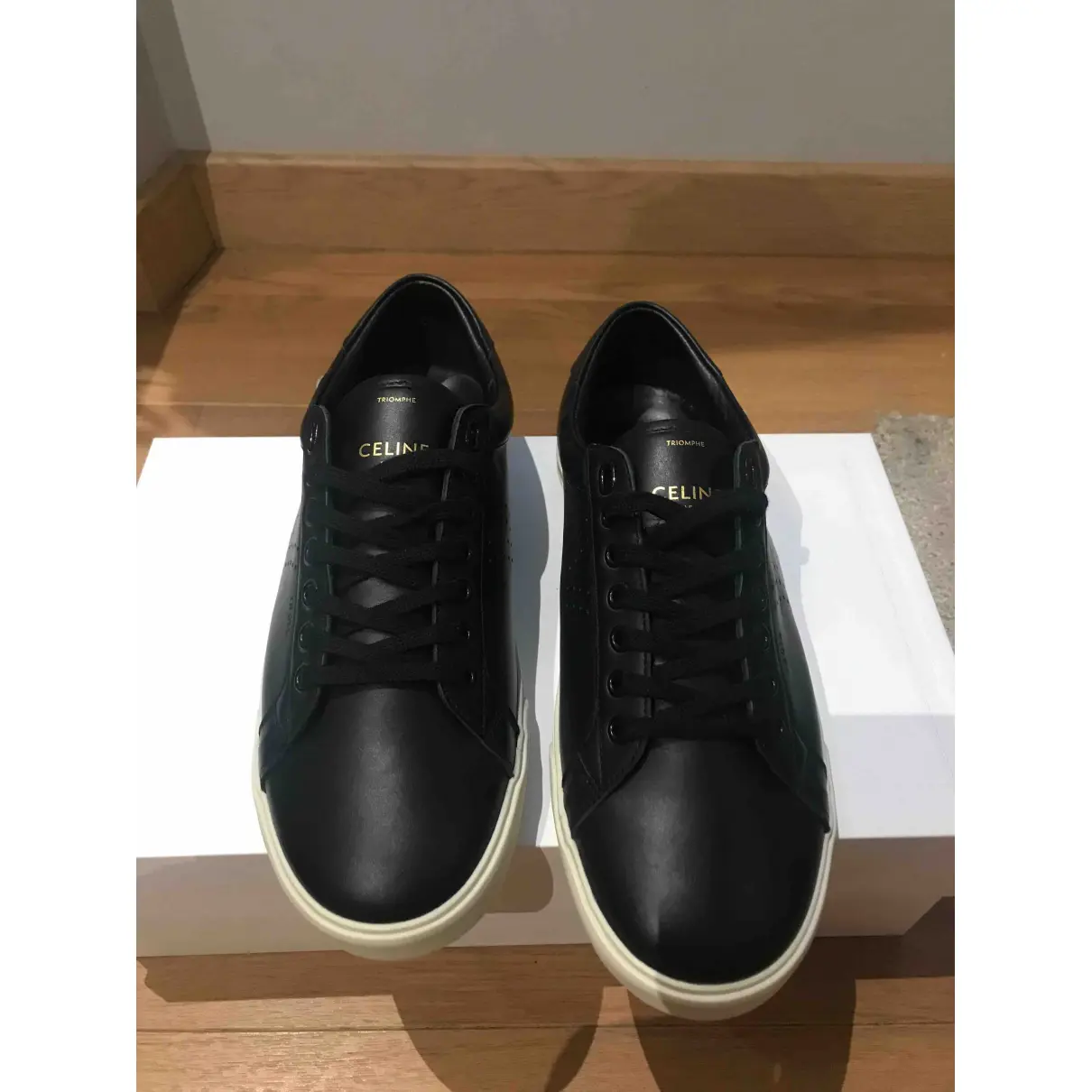 Triomphe leather low trainers Celine