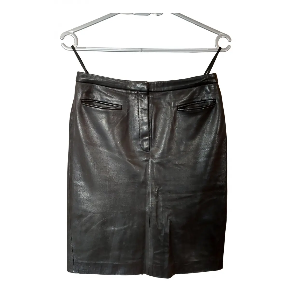 Leather mid-length skirt Cerruti