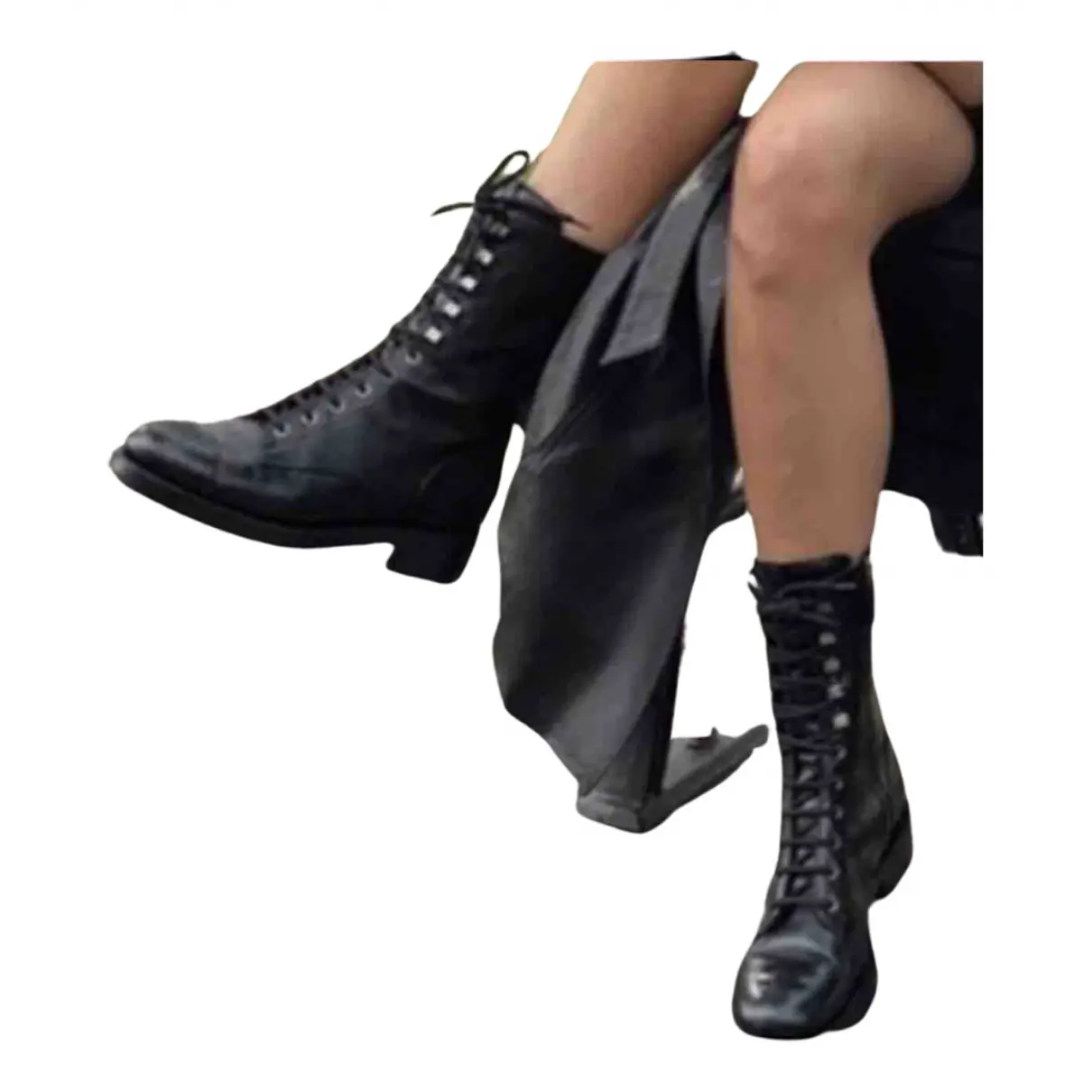 Buy Chanel Leather lace up boots online