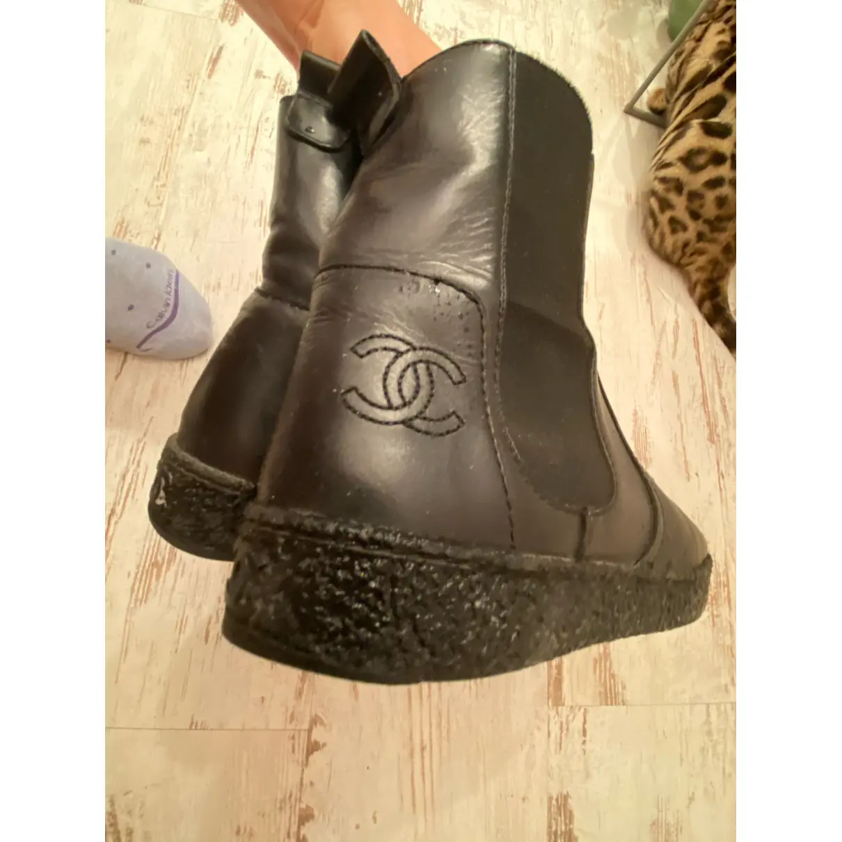 Buy Chanel Leather ankle boots online
