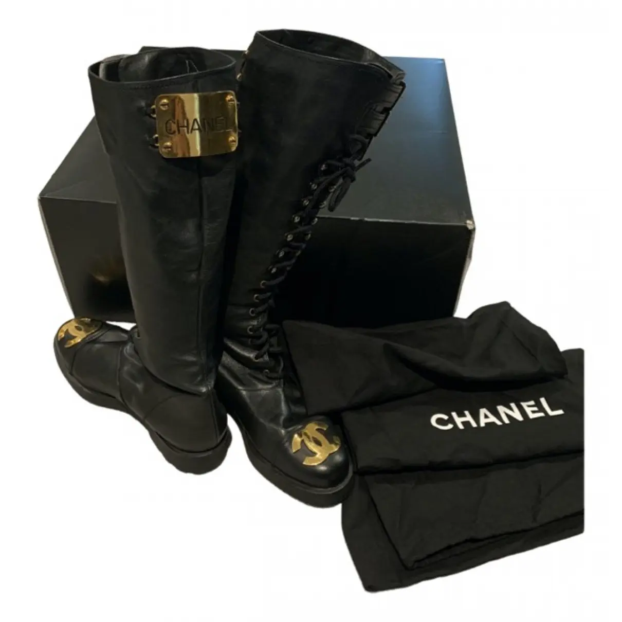Buy Chanel Leather biker boots online - Vintage