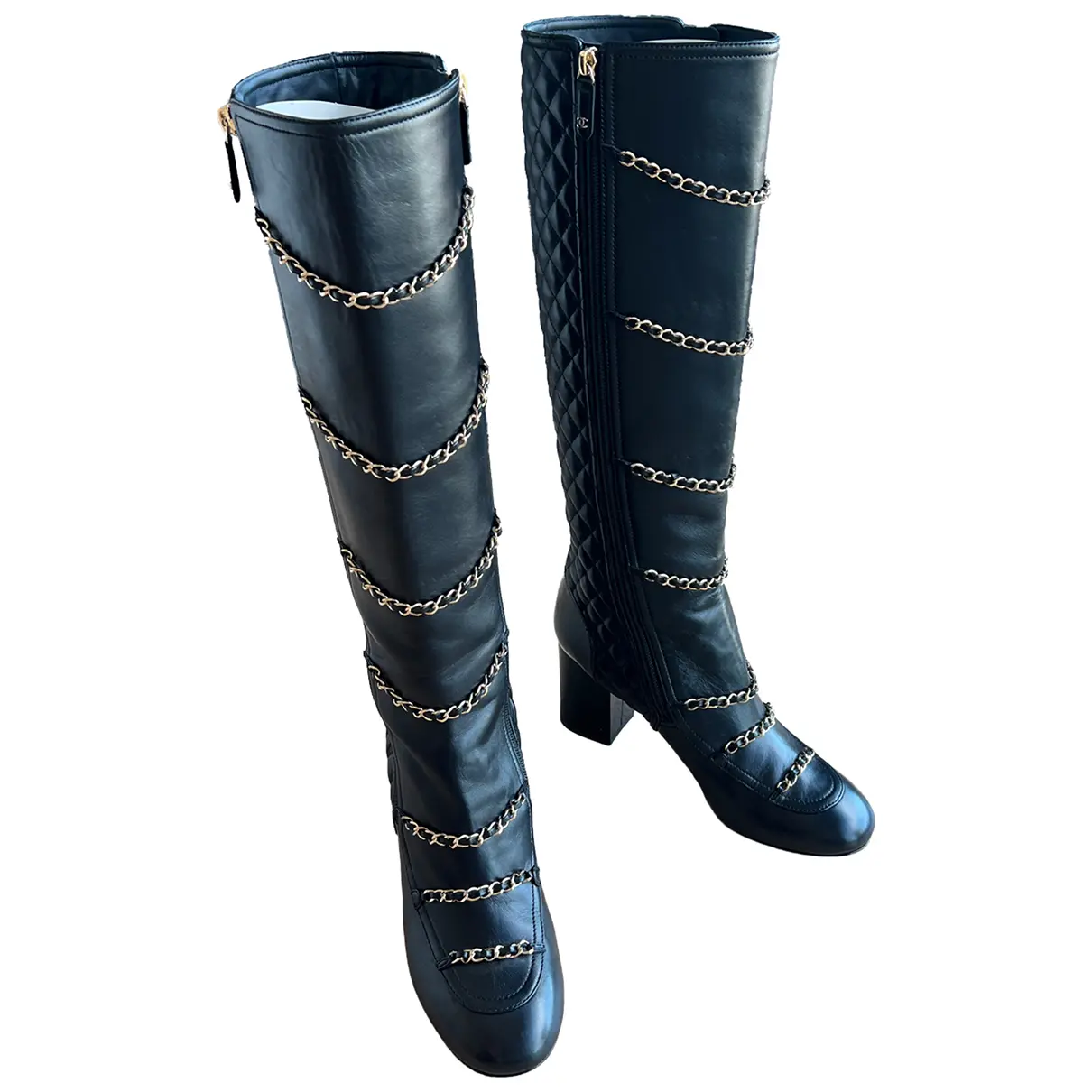 Leather riding boots Chanel
