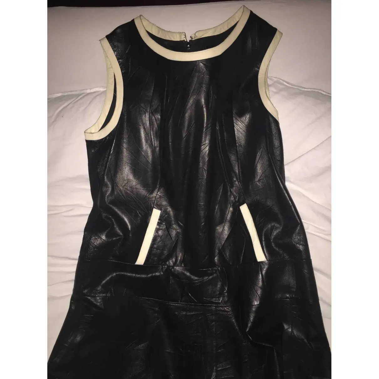 Chanel Leather mid-length dress for sale