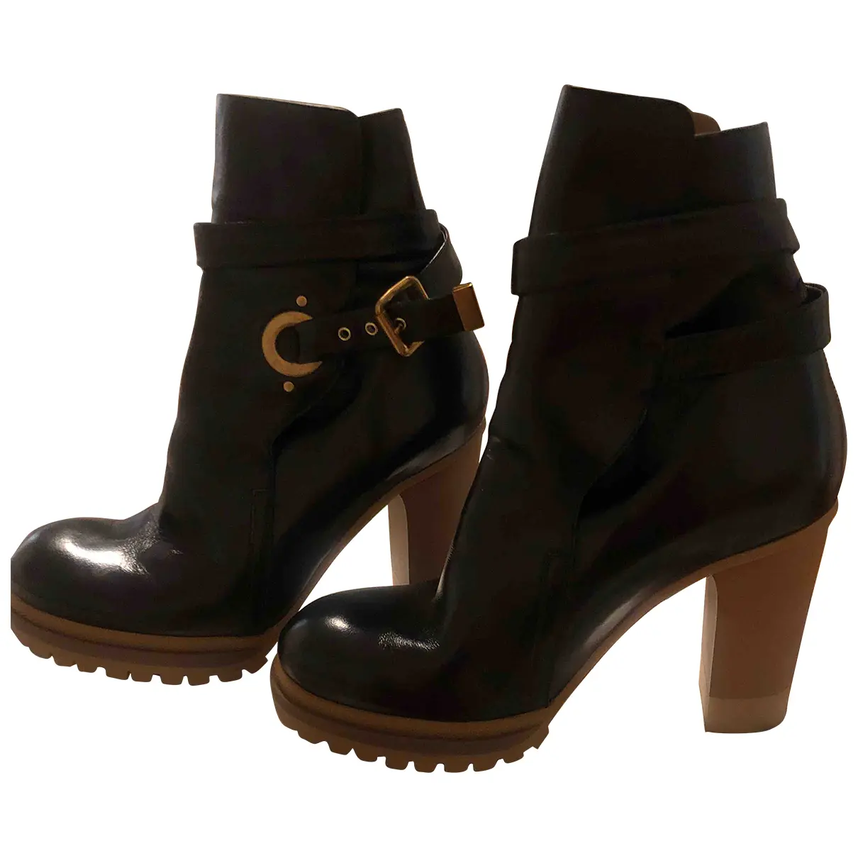 Leather buckled boots Chloé