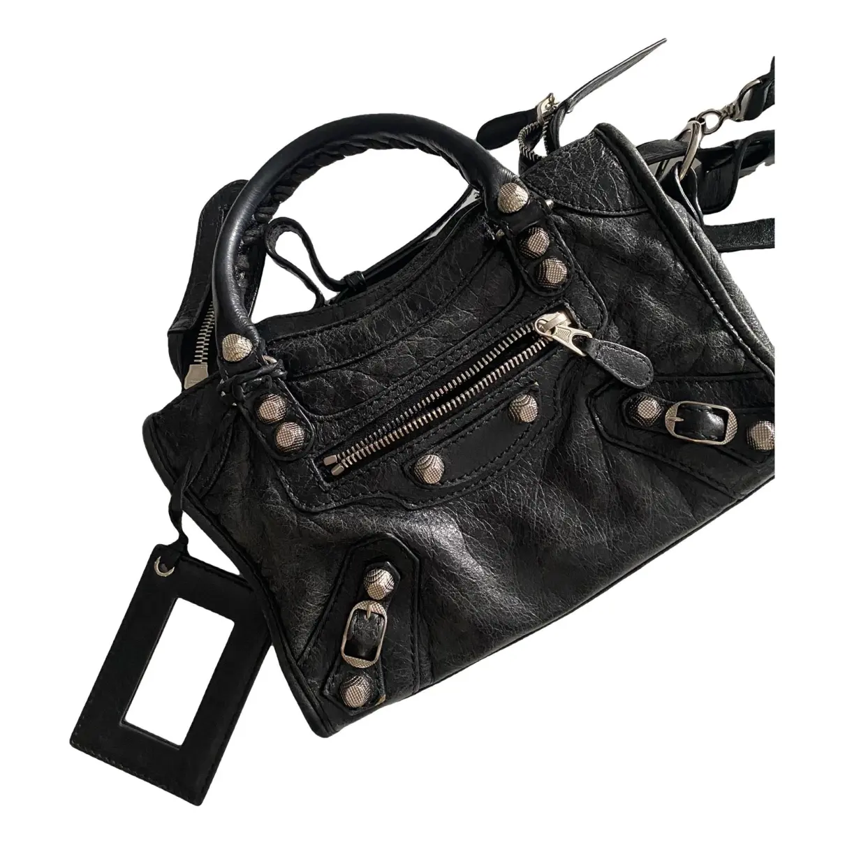 City leather handbag
