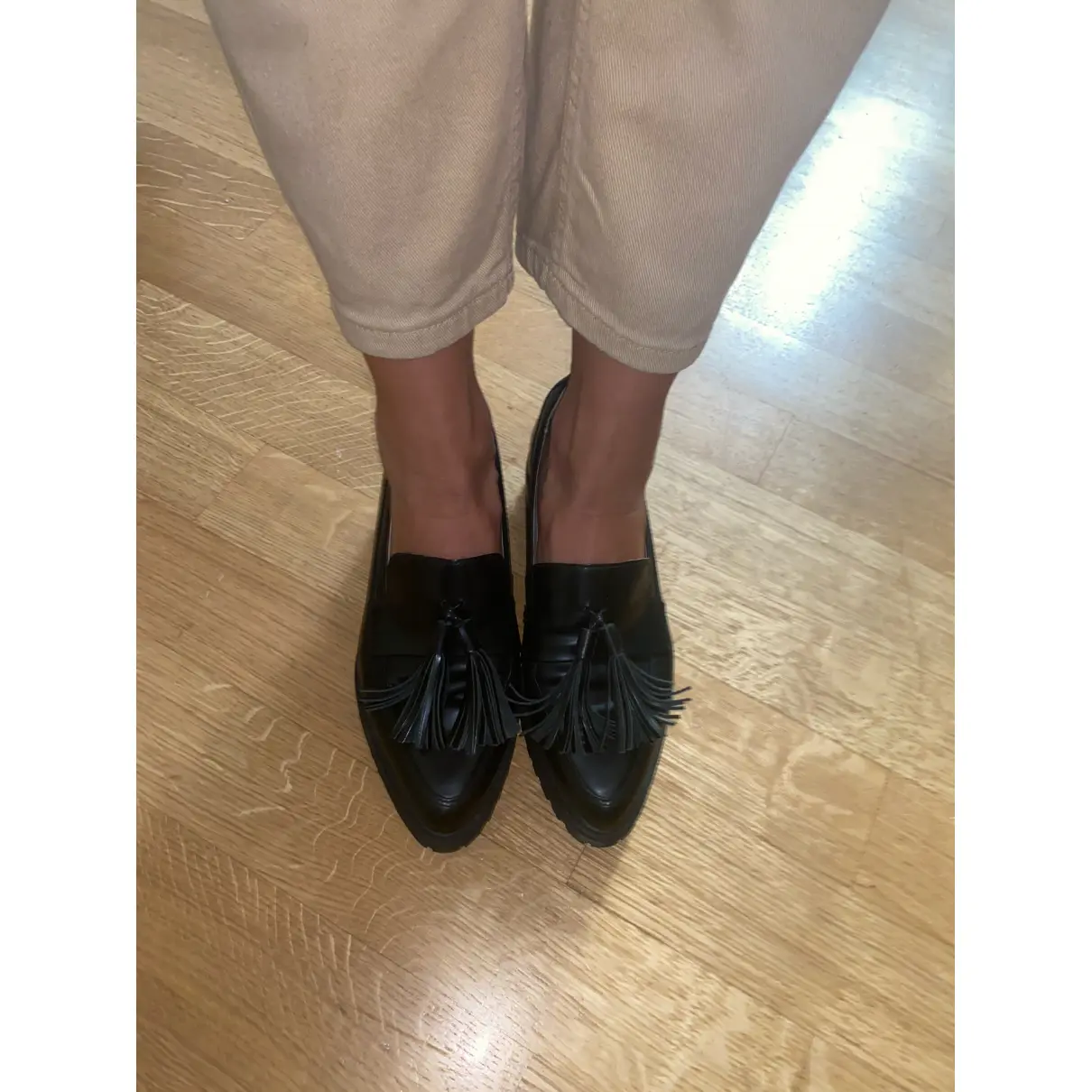 Leather flats Clarks