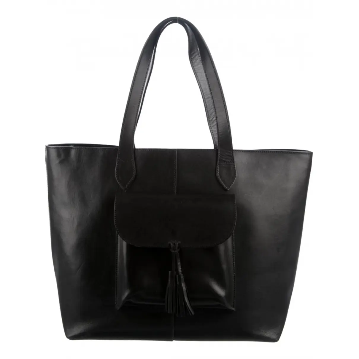 Leather tote Closed