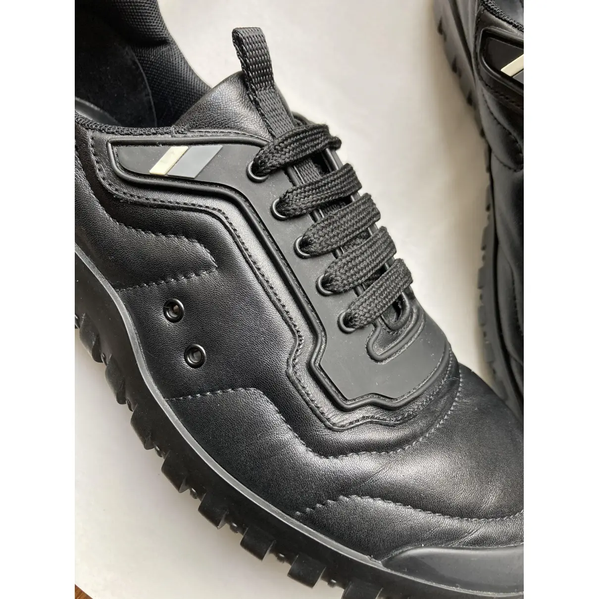 Cloudbust leather low trainers Prada