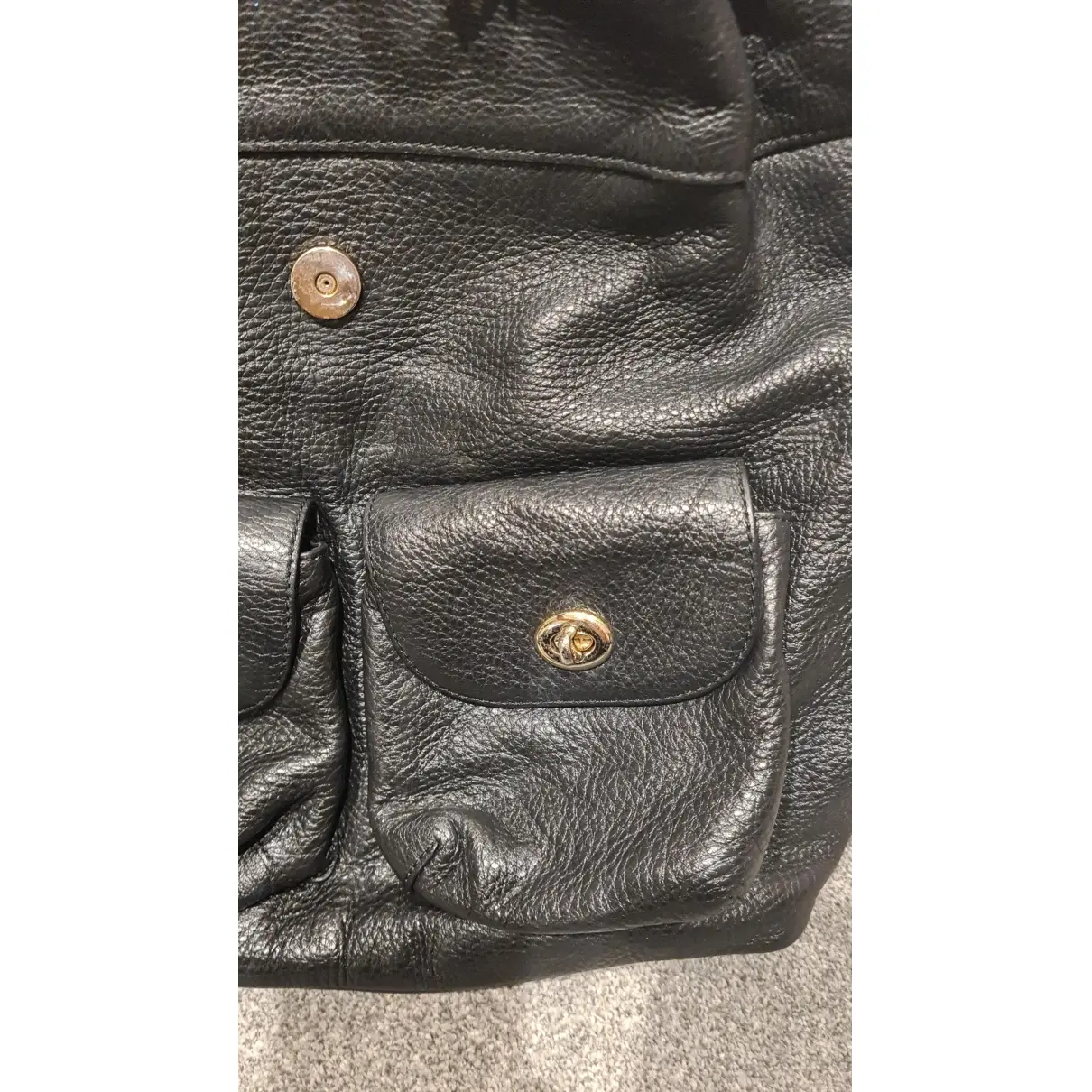 Leather backpack Coach